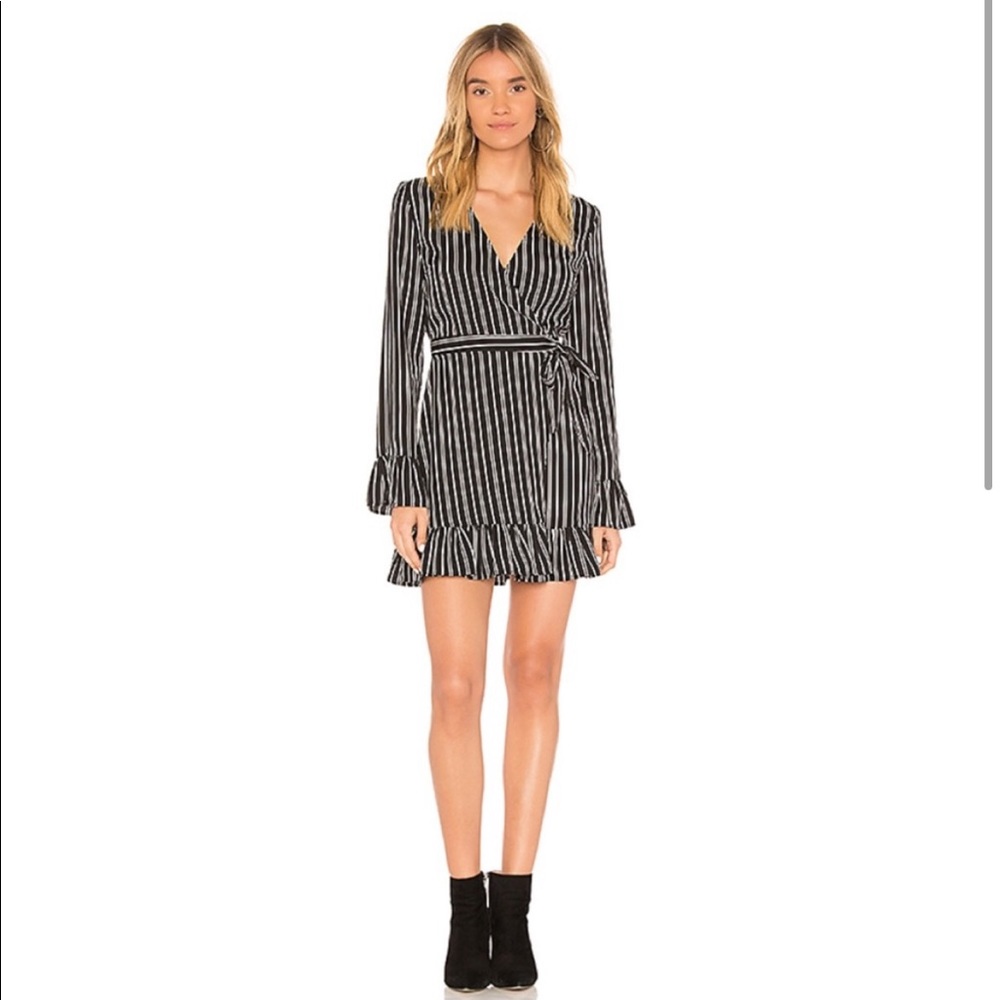 NWT Revolve The Fifth Label Ophelia Stripe Wrap Mini Dress
